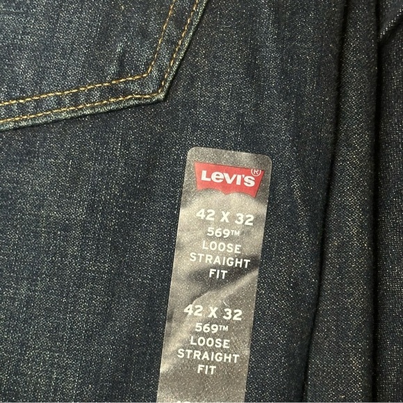 NWT Levi’s 569 Dark Denim loose Straight Jeans Men’s 42 x 32 - Picture 4 of 4